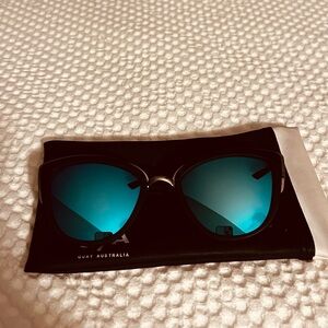 Quay Australia Sunglasses with Black Frame and Blue Lenses